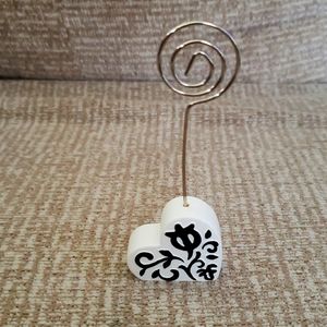 Wedding place card holders white and black heart shape 40 quantity